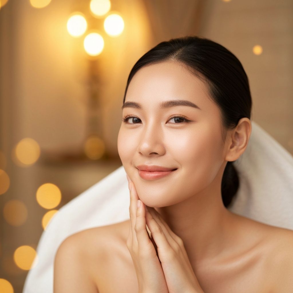 Happy spa client with radiant skin